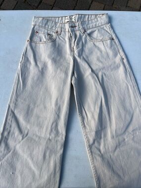 Motel Rocks Wide Leg Jeans in Light Gray